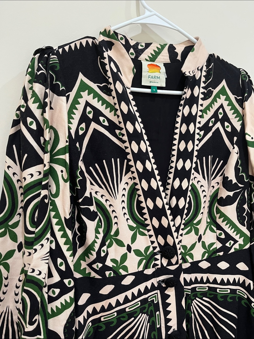 FARM Rio Black, Cream & Green Maxi Dress - Picture 3 of 9